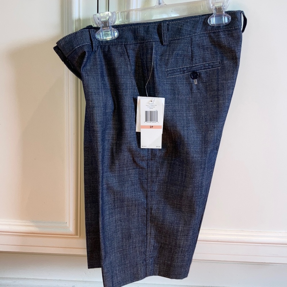 Women’s NWT petite indigo shorts. Calvin Klein.